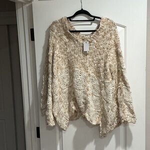 POL Cream and Tan Knit Sweater